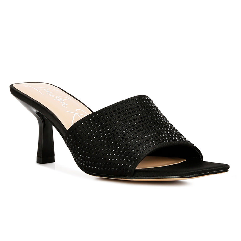 women heat set mid heel sandals#color_black