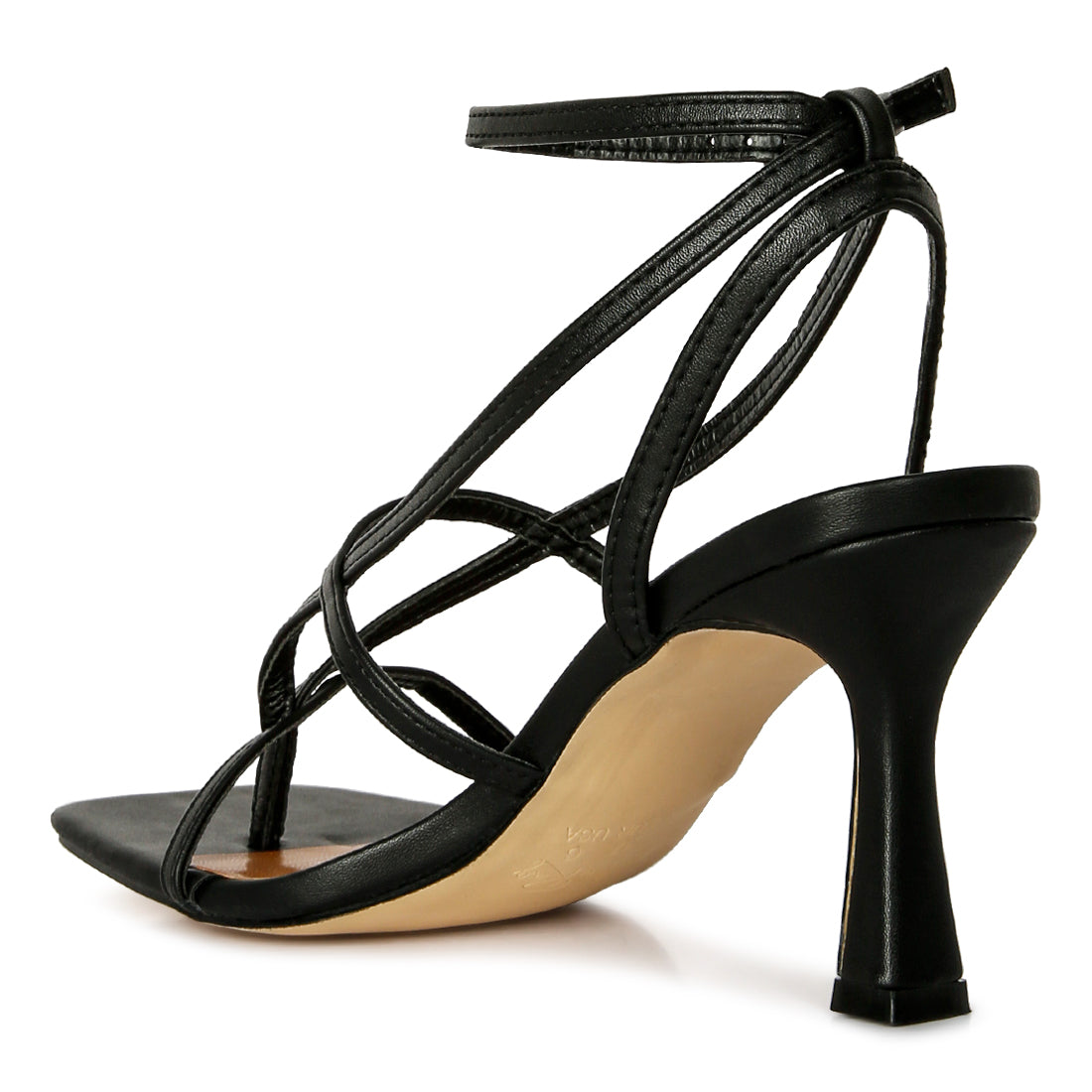 strappy ankle strap sandals#color_black