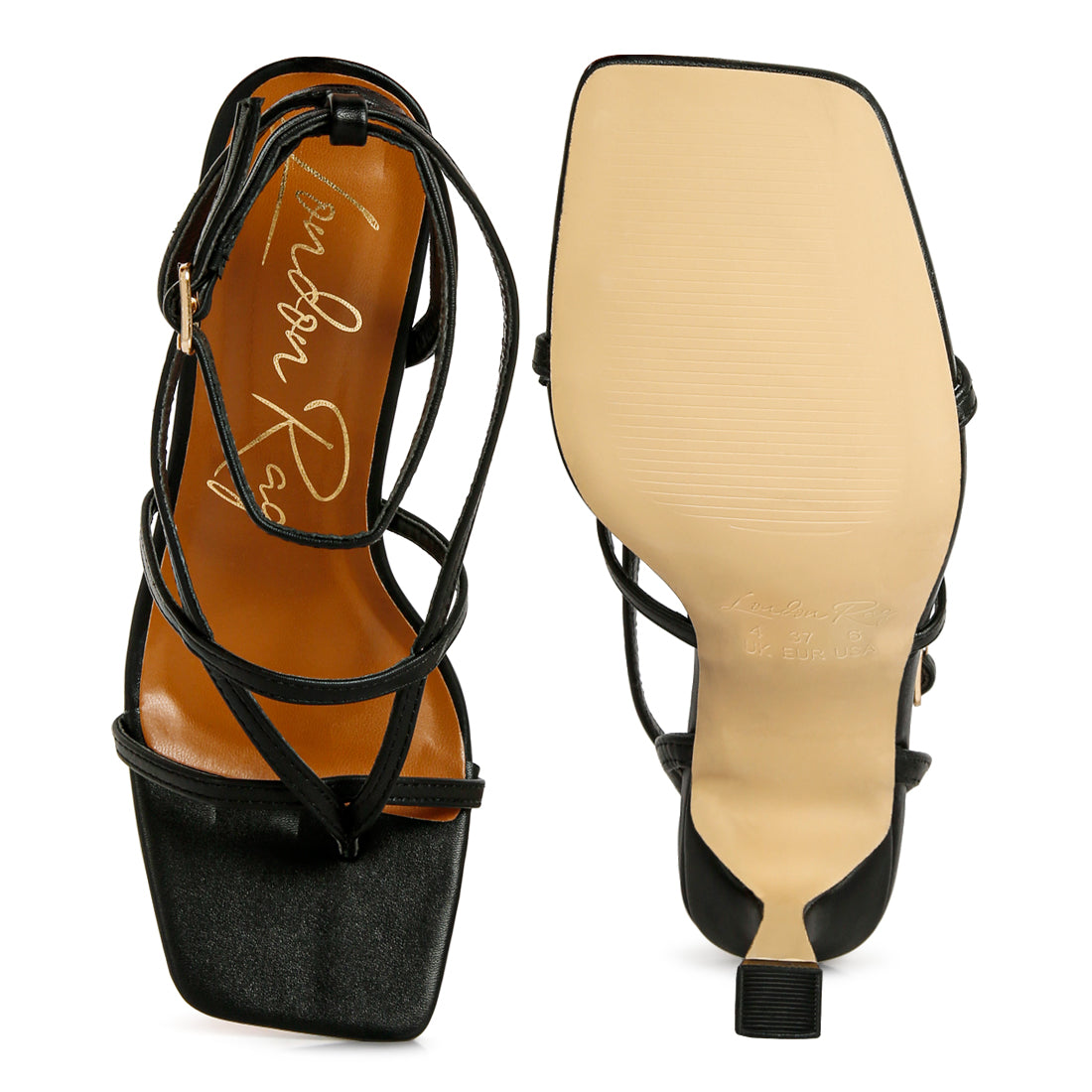 strappy ankle strap sandals#color_black