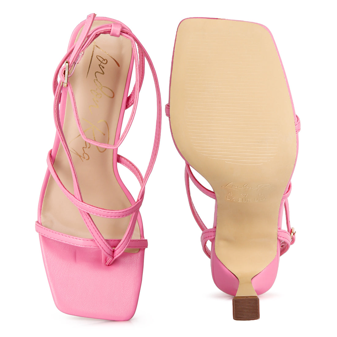 strappy ankle strap sandals#color_pink