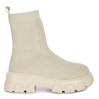 stretch knit ankle boots#color_beige