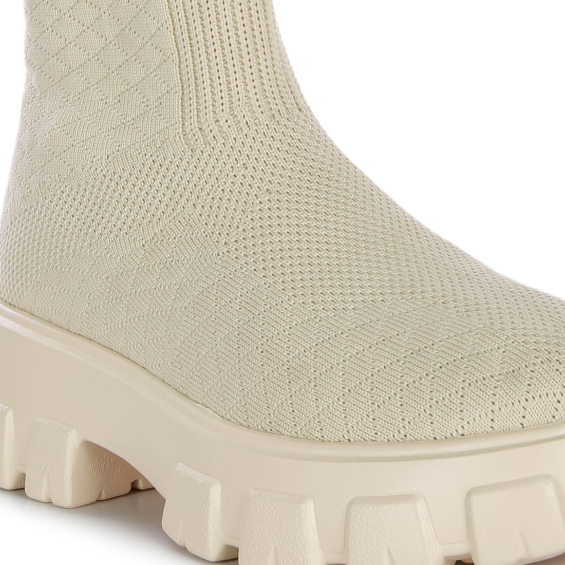 stretch knit ankle boots#color_beige