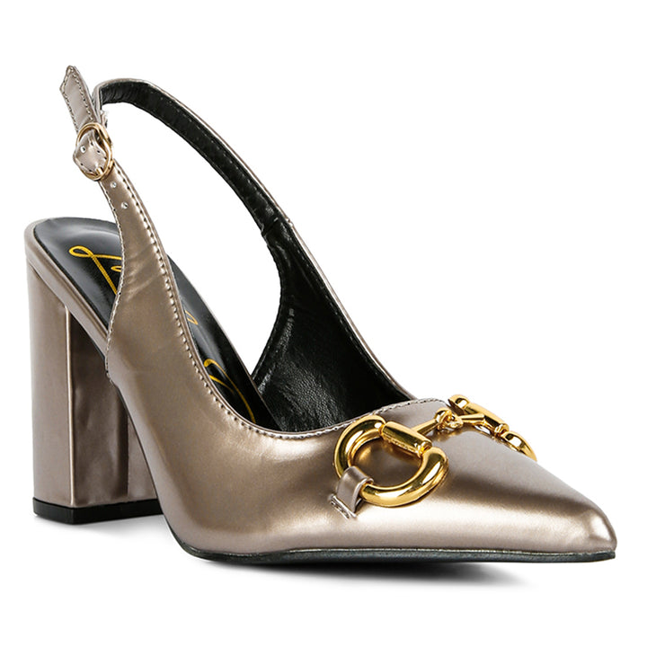 Gold Patent Slingback Sandals