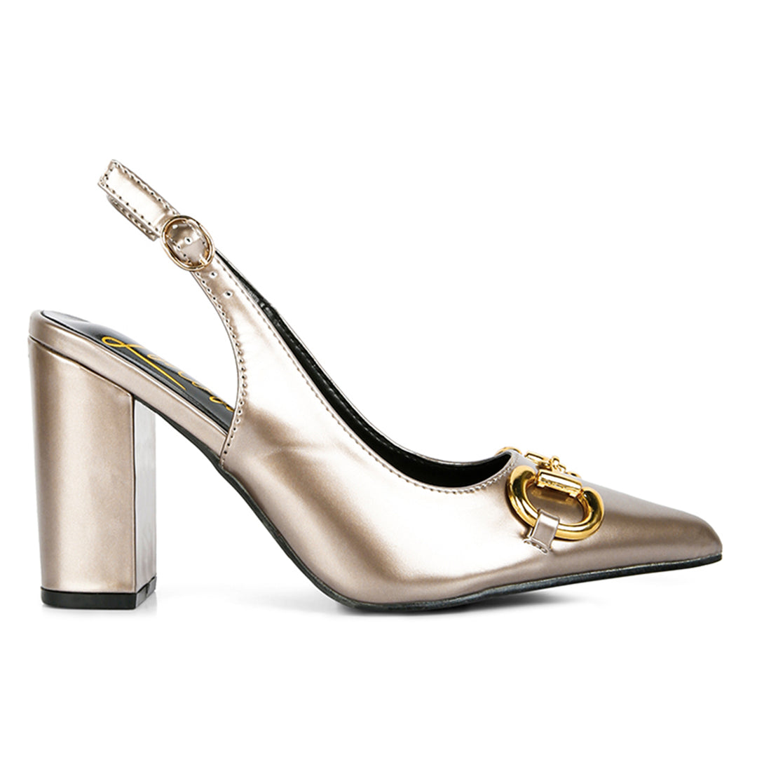 Gold Patent Slingback Sandals