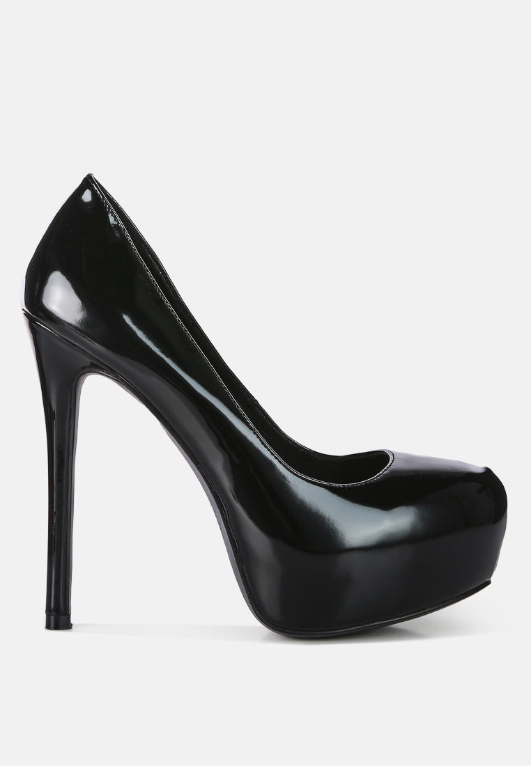 Women Black Platform High Heels Stiletto Pumps