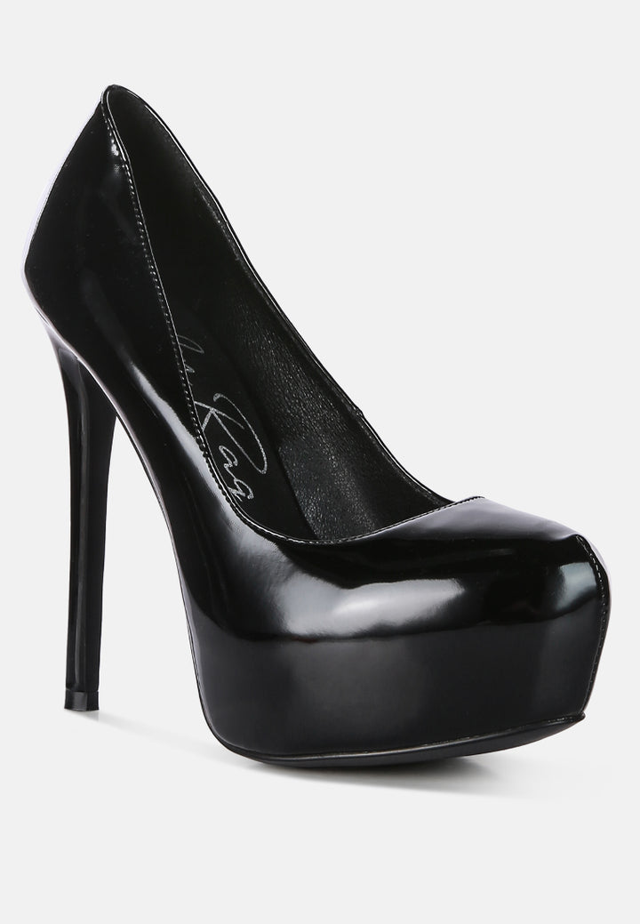 women taupe platform high heels stiletto pumps#color_black