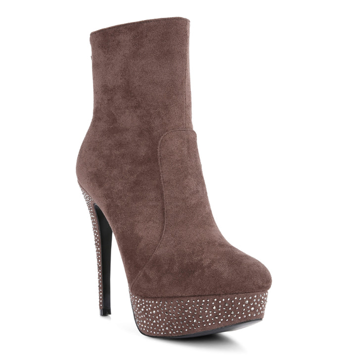 Brown Espiree High Heeled Ankle Boots