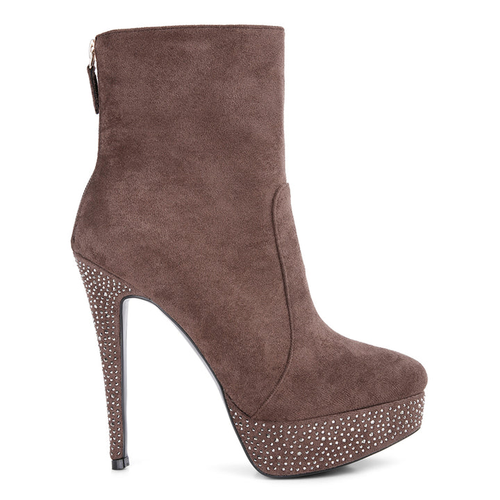 Brown Espiree High Heeled Ankle Boots