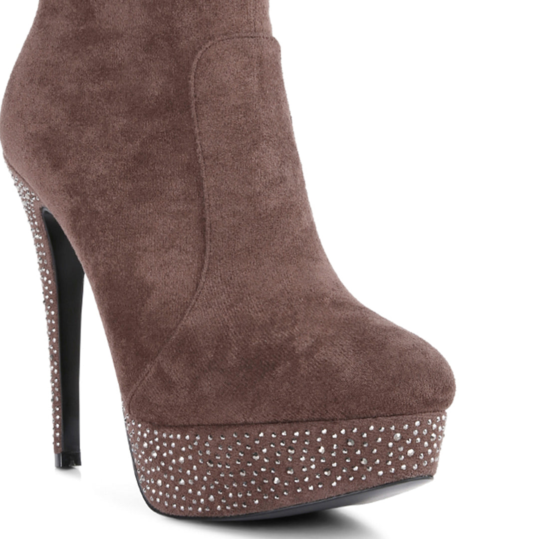 Brown Espiree High Heeled Ankle Boots