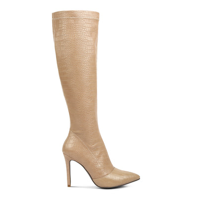 wheedle croc high heeled calf boots#color_beige