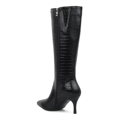 uptown pointed mid heel calf boots#color_black