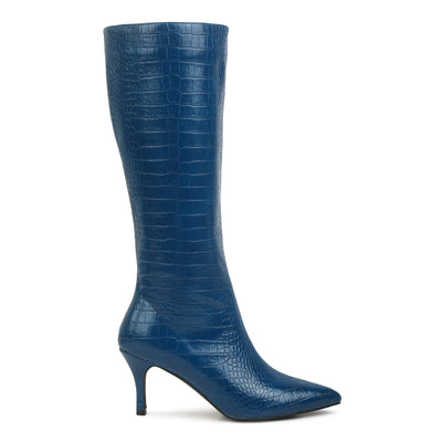 uptown pointed mid heel calf boots#color_navy