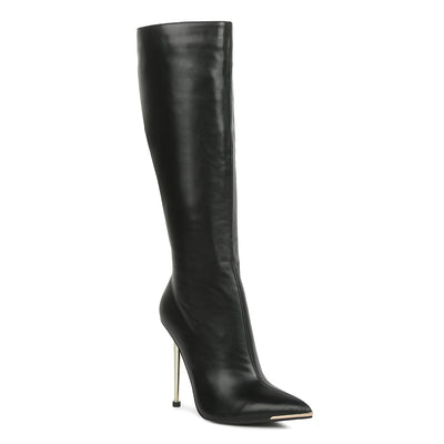 hale pointed heel calf boots#color_black