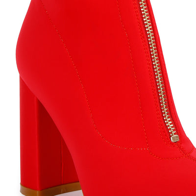 bobbettes block heeled ankle boot#color_red