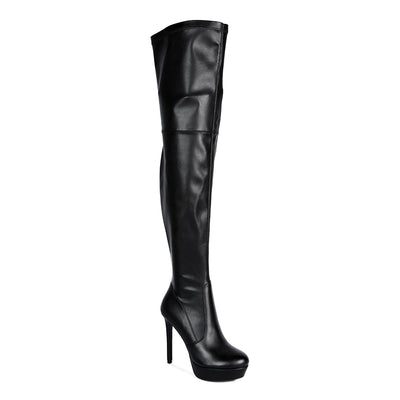 marvelettes high heeled long boots#color_black