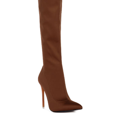 superstretch stiletto long boot#color_brown