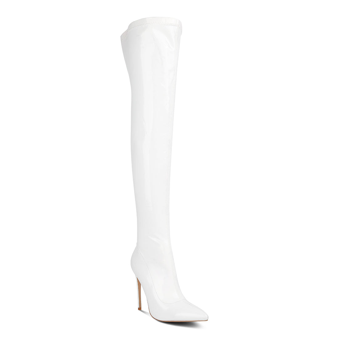 stiletto long boots#color_white