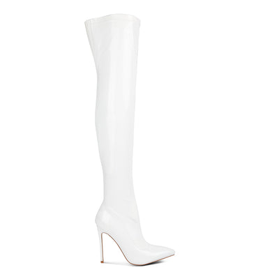 stiletto long boots#color_white