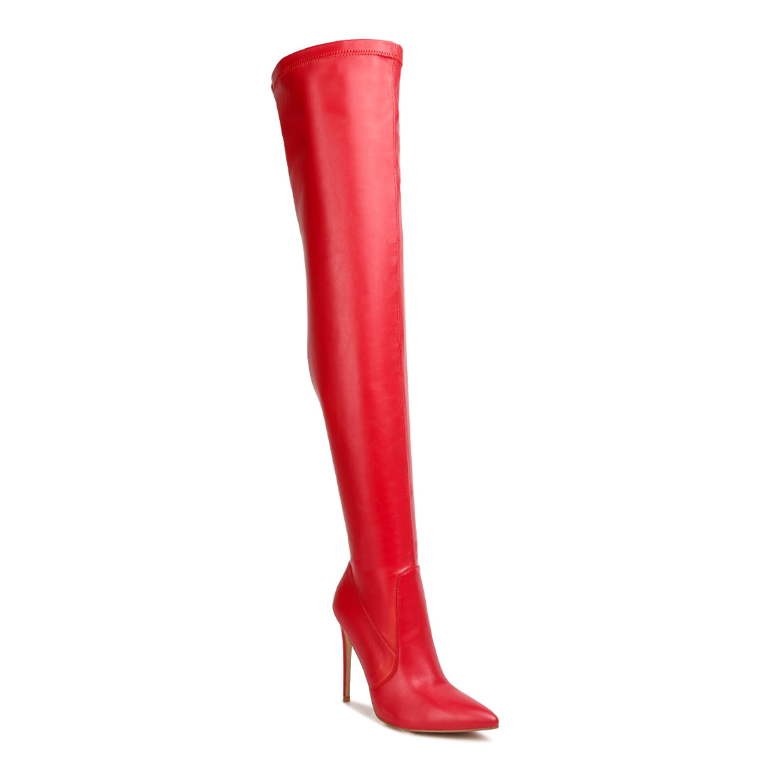 knee high heel boots#color_red