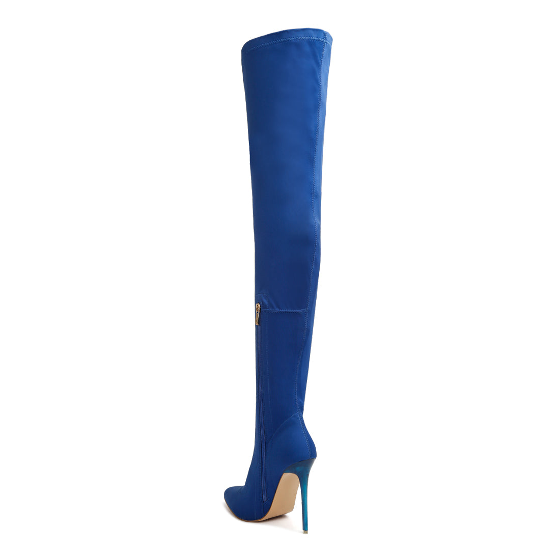 high heel long boots#color_blue