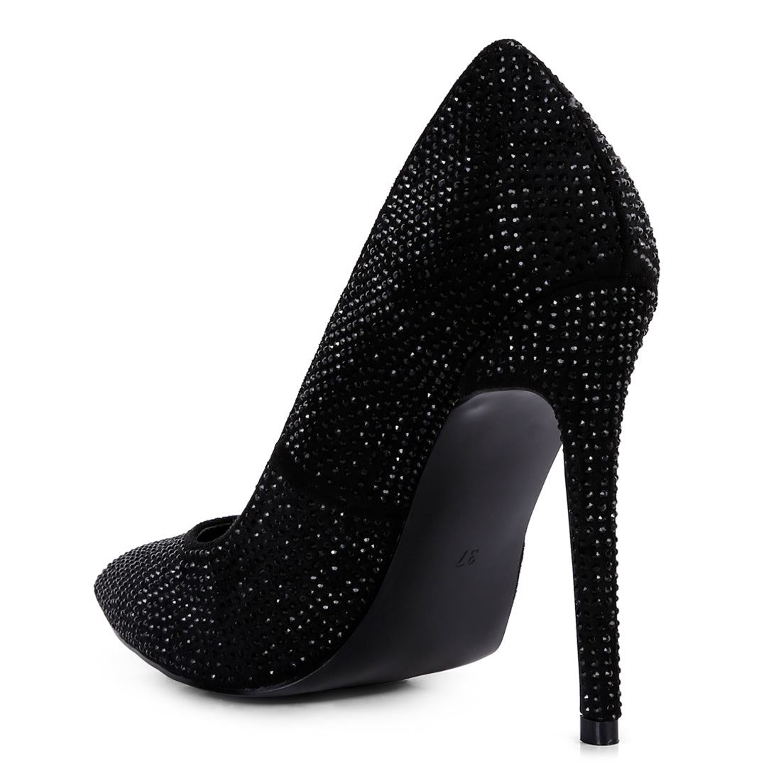 diamante high heeled pumps#color_black