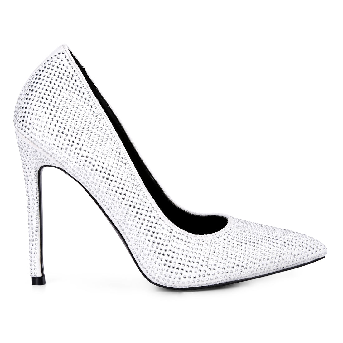 diamante high heeled pumps#color_white
