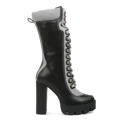 igloo over the ankle cushion collared boots#color_black
