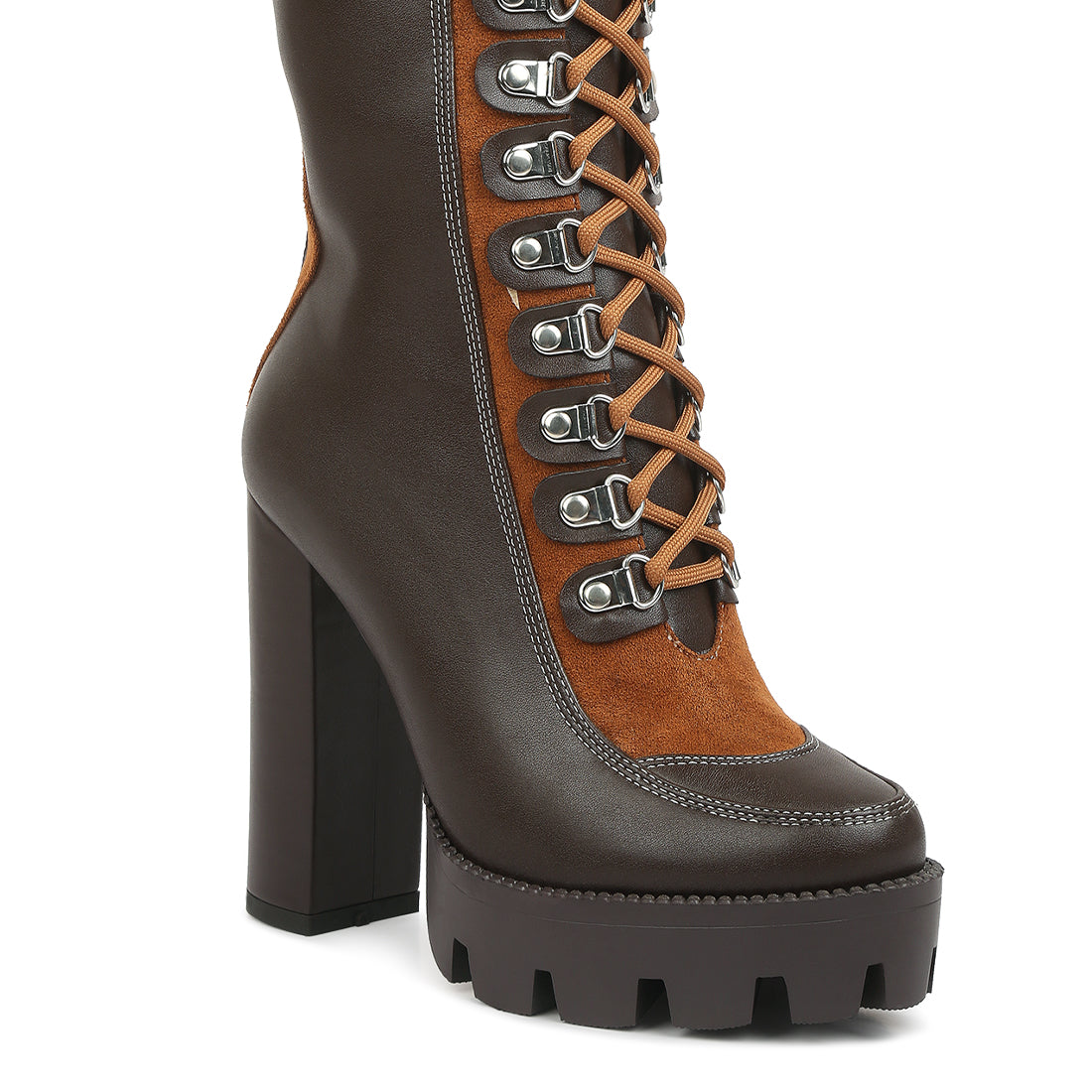 igloo over the ankle cushion collared boots#color_brown
