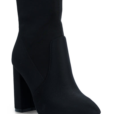 ankle lycra block heeled boots#color_black