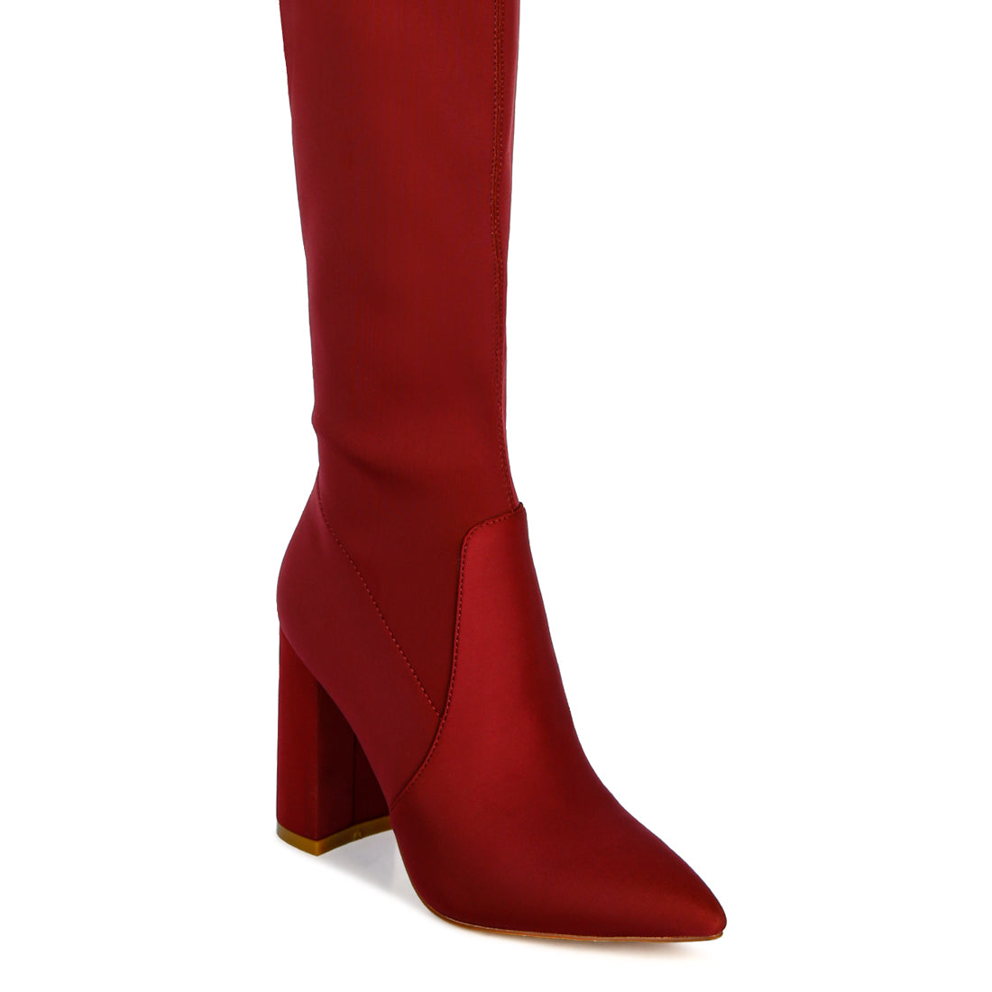 high block heeled long boot#color_burgundy