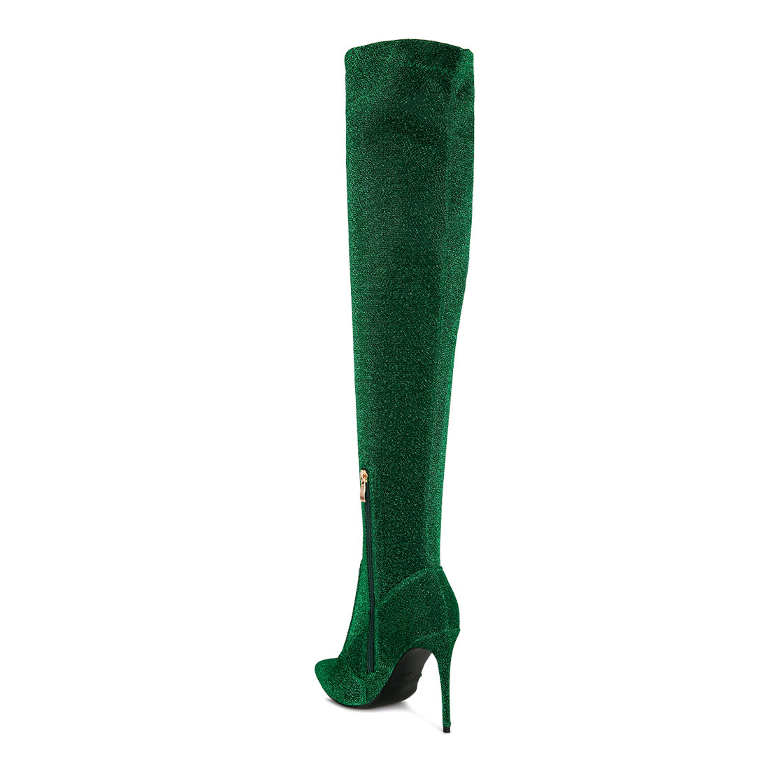 tigerlily high heel knitted long boots#color_green