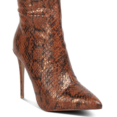catalina snake print stiletto knee boots#color_brown