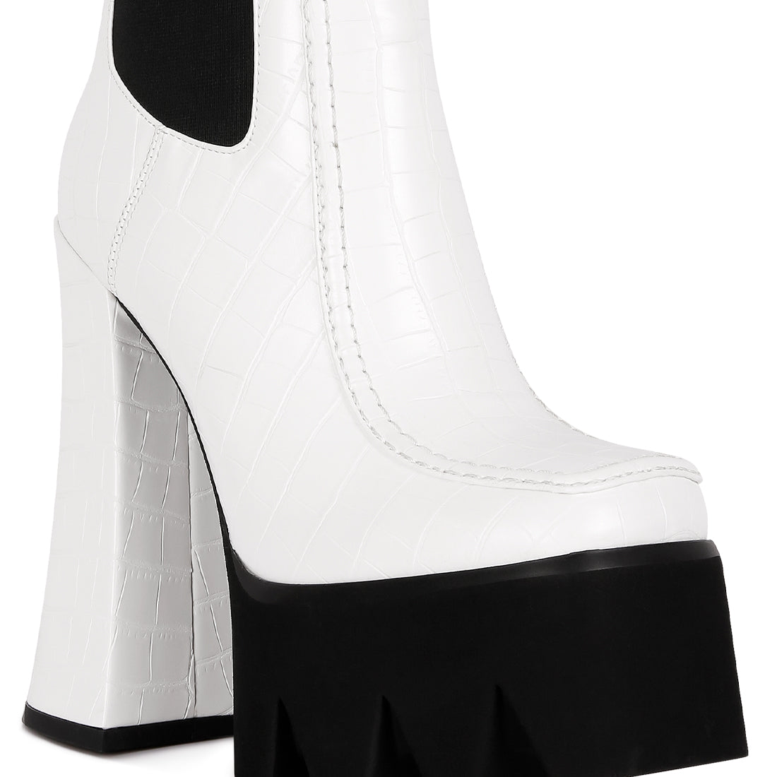 White High Platform Heel Chelsea Boots