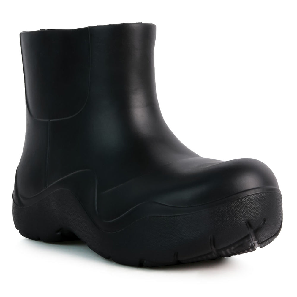 women gummy chelsea rainboots#color_black