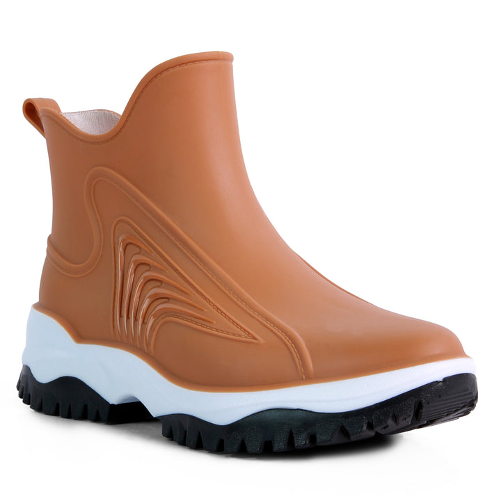 Brown Whaler Color Block Rainboots