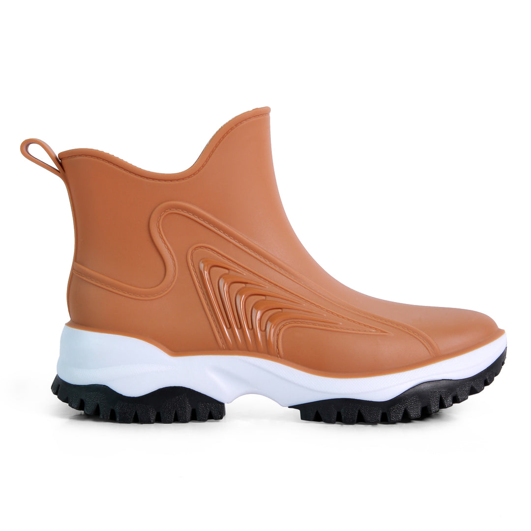 Brown Whaler Color Block Rainboots