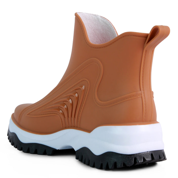 Brown Whaler Color Block Rainboots