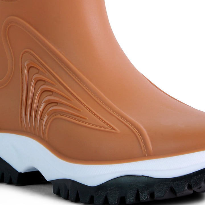 Brown Whaler Color Block Rainboots