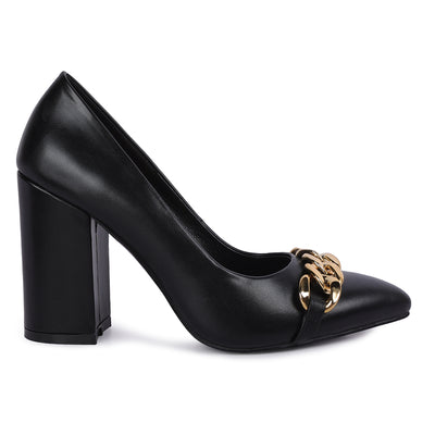 high block heeled pump heels#color_black