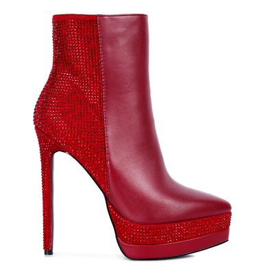 diamante set high heeled ankle boot#color_burgundy