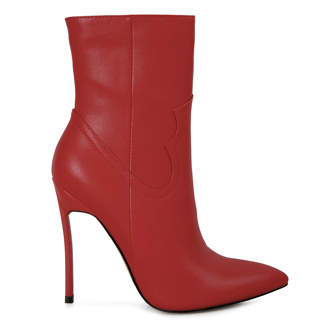 high heel ankle boot#color_red
