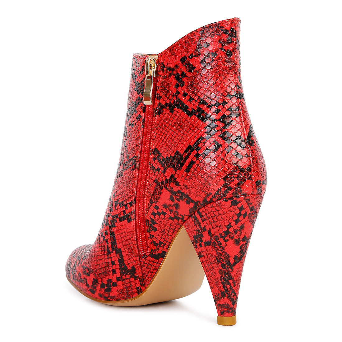 heeled ankle boots#color_red