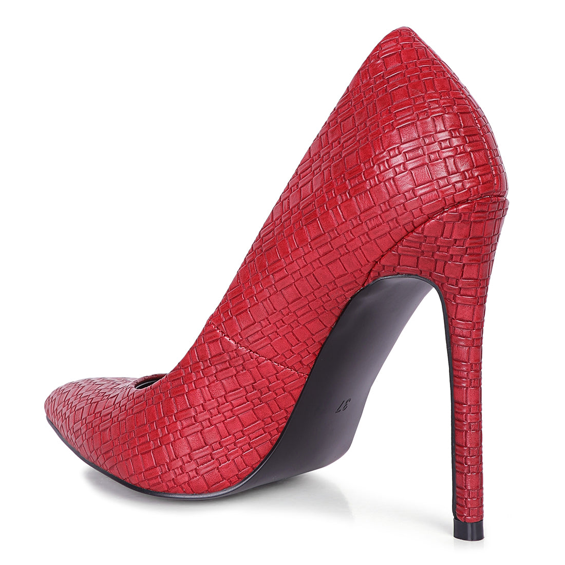 high heel pointed toe pumps#color_red