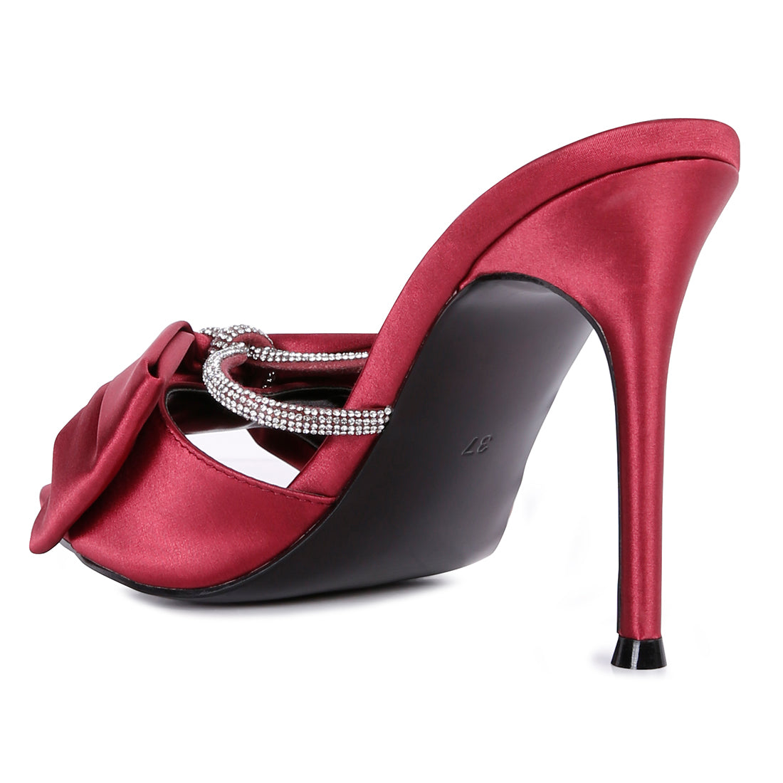 high heeled satin sandal#color_burgundy