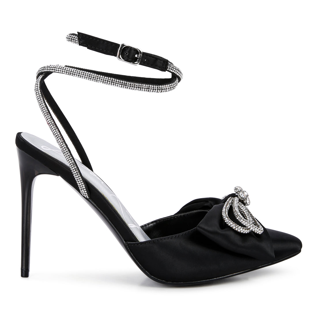 high heeled jewel mule sandals#color_black