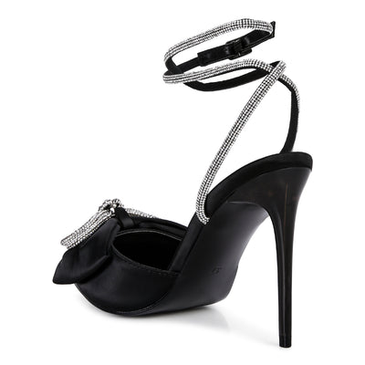 high heeled jewel mule sandals#color_black