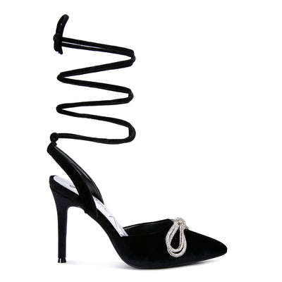 big treat high heeled jewel velvet mules#color_black
