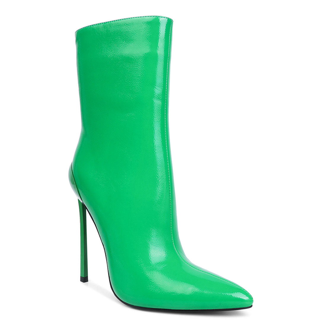 mercury patent high heeled ankle boot#color_green