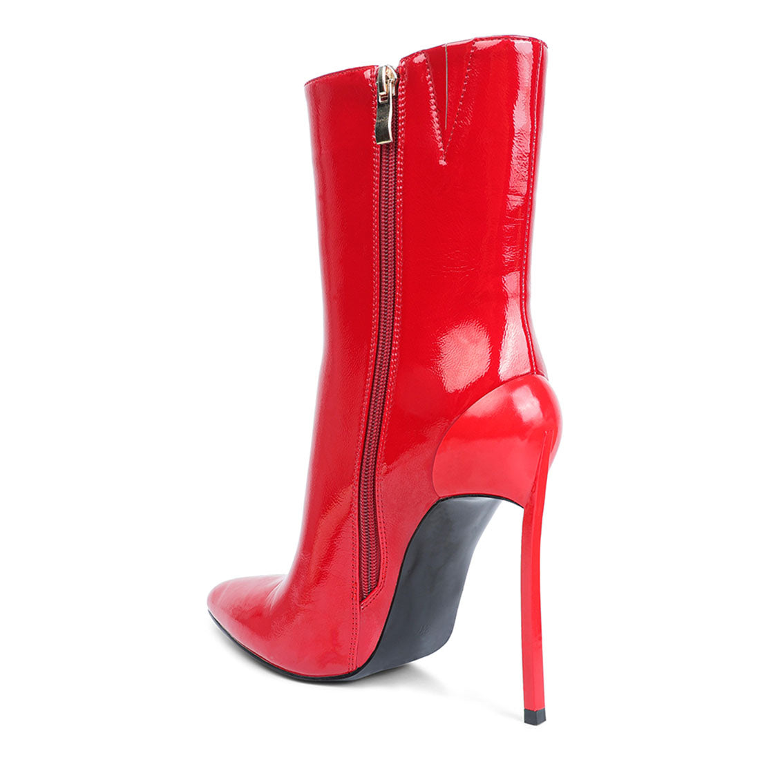 mercury patent high heeled ankle boot#color_red