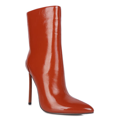 mercury patent high heeled ankle boot#color_tan